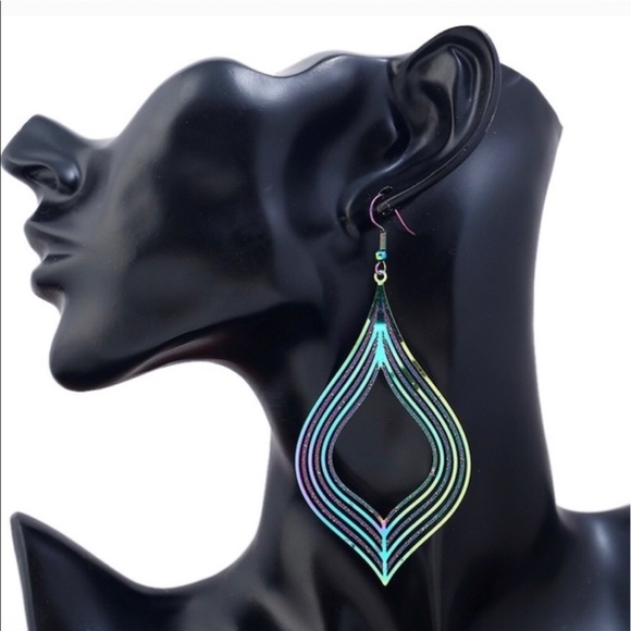 Multicolor retro lightweight thin earrings - Picture 2 of 3